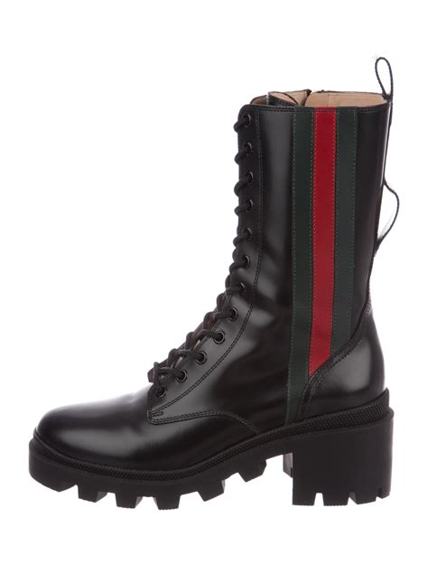 gucci yellow combat boots
